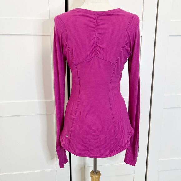 Lululemon Womens Raspberry 5 Mile Long Sleeve Top Size 6 - Picture 4 of 4